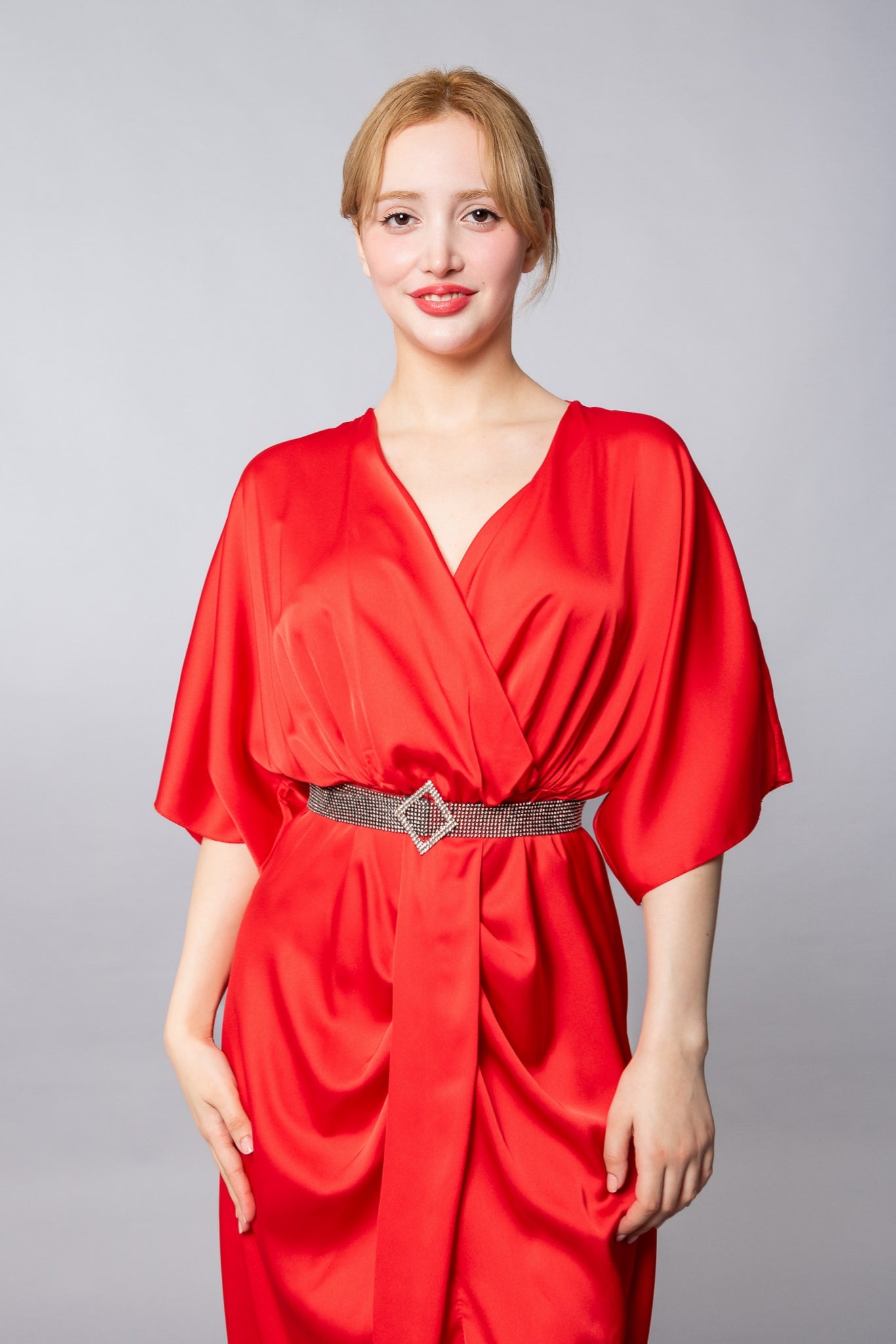 VESTIDO AZUKI - Vestido Gala en Bicolor con Cinturón Opcional - Glamoryy