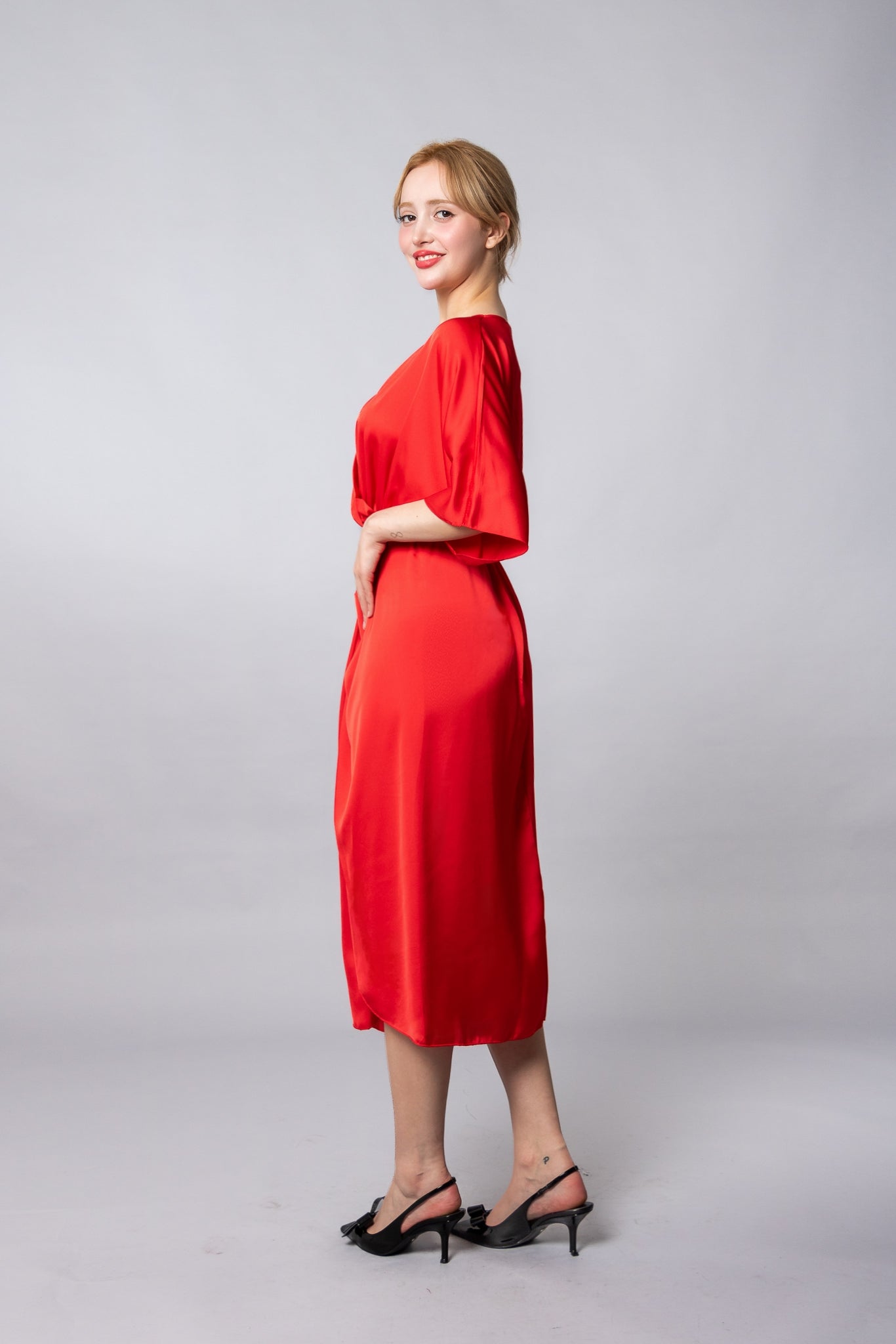 VESTIDO AZUKI - Vestido Gala en Bicolor con Cinturón Opcional - Glamoryy