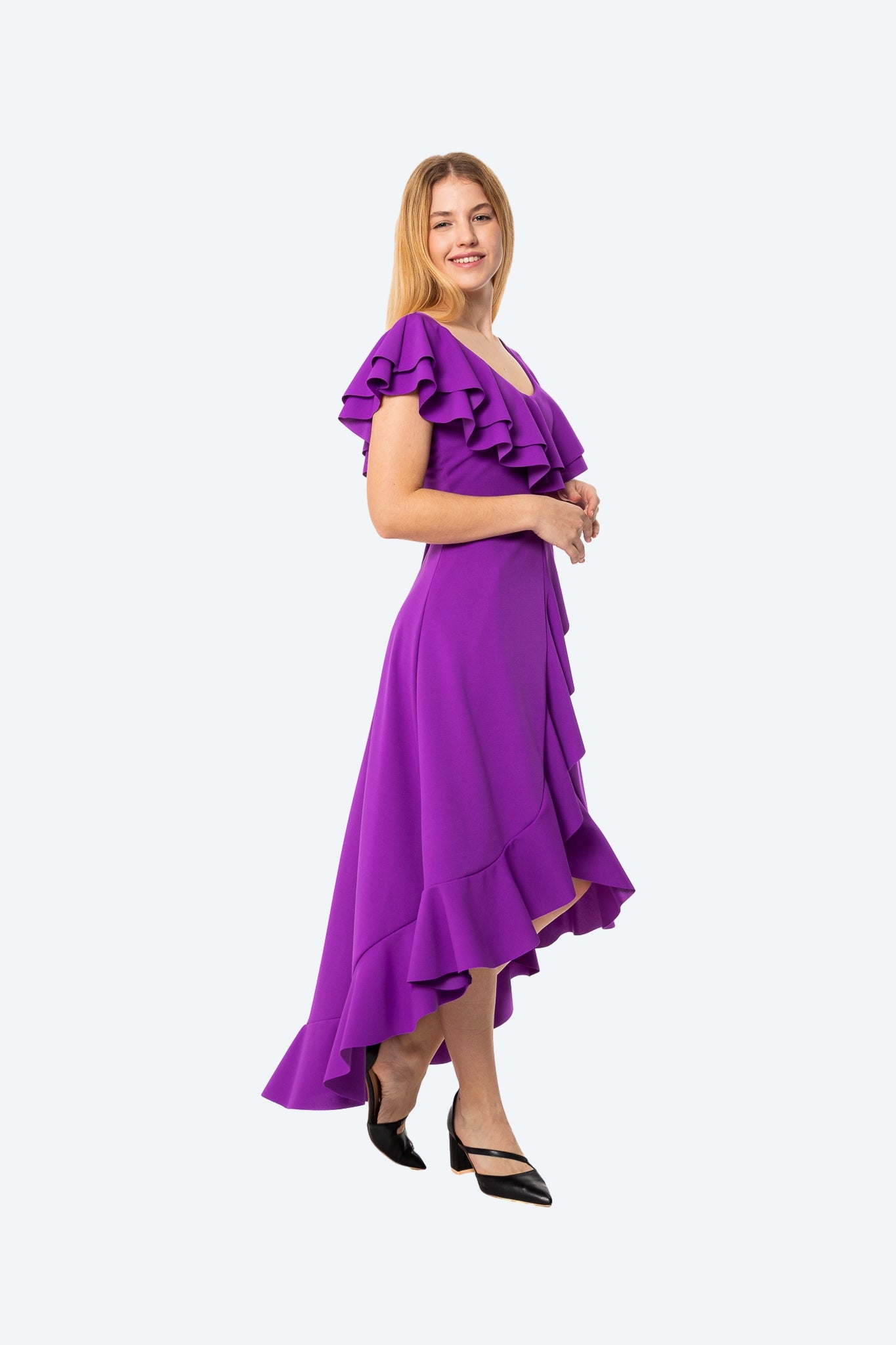 VESTIDO NOA - ASIMÉTRICO ESMERALDA Y AMATISTA - Glamoryy