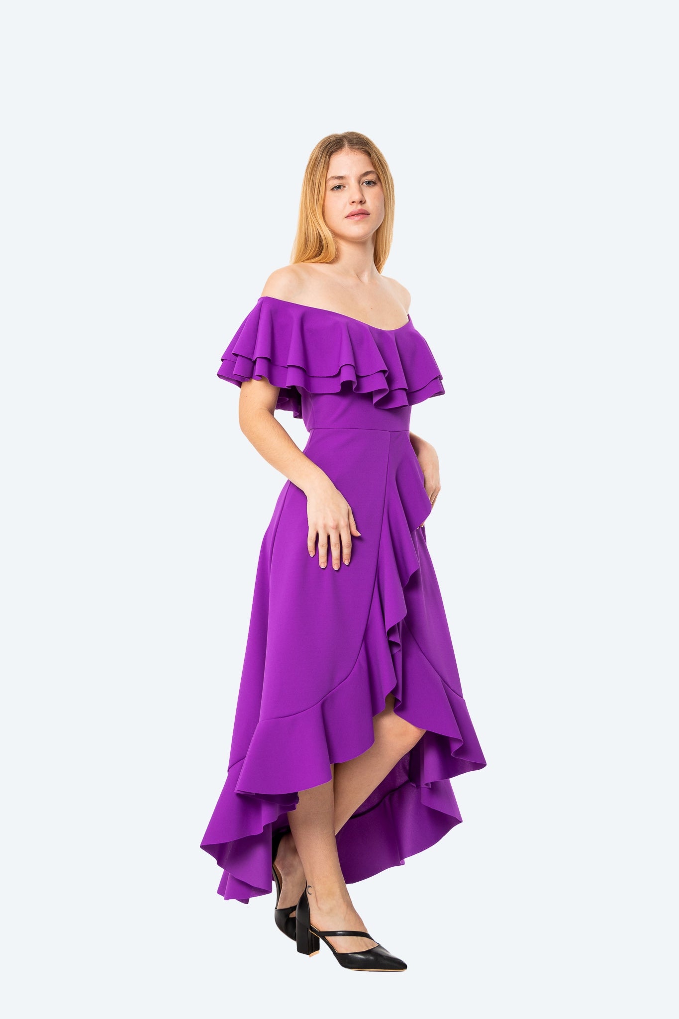 VESTIDO NOA - ASIMÉTRICO ESMERALDA Y AMATISTA - Glamoryy