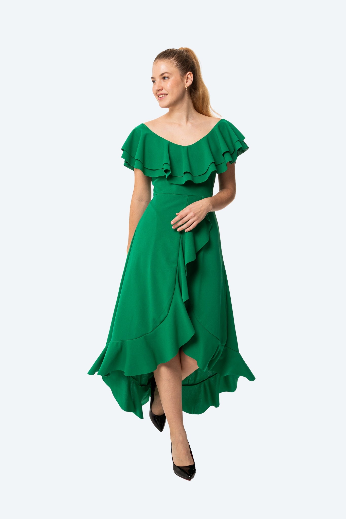 VESTIDO NOA - ASIMÉTRICO ESMERALDA Y AMATISTA - Glamoryy