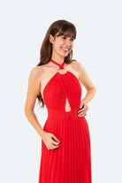 VESTIDO ROJO PLISADO ADARA - Glamoryy