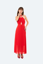 VESTIDO ROJO PLISADO ADARA - Glamoryy