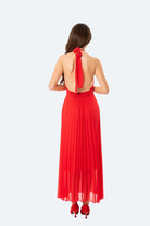 VESTIDO ROJO PLISADO ADARA - Glamoryy