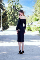 VESTIDO MIDI ESCOTE BARDOT - Glamoryy