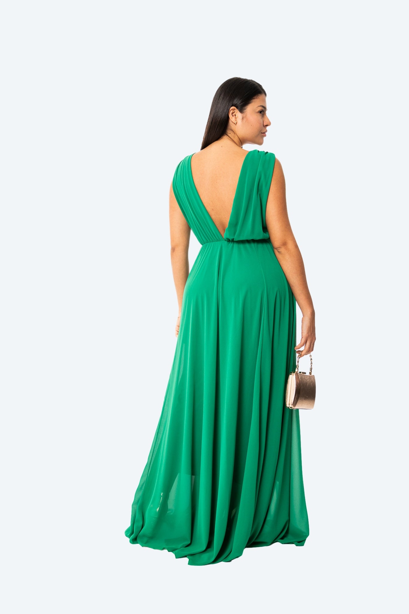 VESTIDO JULIA ESMERALDA - ELEGANTE CON ESCOTE V - Glamoryy